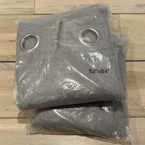 Gray Blackout Curtain Panels with Silver Grommets 52”x84”